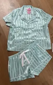 Peter Alexander women's aqua Satin Set Sz XL bnwt