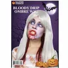 Bloody Drip 2-Tone Halloween Wig, Bloody Blonde Costume Wig Cosplay Zombie NEW
