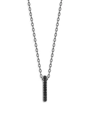 Walters Faith 18K Black Gold Black Diamond Link Pendant Necklace, 24