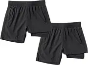 [IRELIA] 2 Pack Boys Box Brief Liner Compression Zipper Pocket Shorts Kids Quick Dry Active Sports Shorts with Reflective Strip