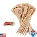 100pcs Steak Temperature Sticks, Meat Doneness Picks Wooden Skewers Steak Mar