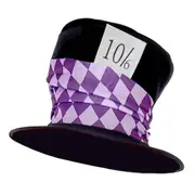 Mad Hatter Hat Adult Size - Black Velvet