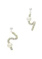 Pearl Octopuss.y Tiny Snakes Embellished Drop Earrings - Silver ONE SIZE
