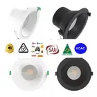Architectural 10W COB LED Downlight Dimmable Recessed Tri Colour CCT White Black