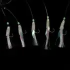 Soft Silicone head Tied up Glow fish lure String hook Soft bait long tail