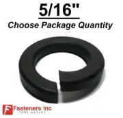 5/16" Plain Black Steel Low Carbon Standard Split Lock Washers (Pick Quantity)