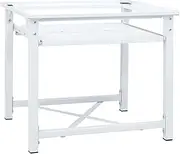 White Washing Machine Pedestal with Pull-Out Shelf - Sturdy Steel Stand, Non-Slip Pads, Adjustable Feet - Ideal Laundry Organization Storage Solution, Holds Up to 100 kg, 60 x 56 x 52 cm