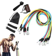 11Pcs Exercise Resistance Band Set Home Gym Fitness Elastic Tube