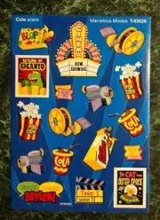 VTG TREND Scratch & Sniff Stinky Sticker Sheet Die Cut COLA Marvelous Movies