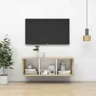 NNEVL Wall-mounted TV Cabinet Sonoma Oak and White 37x37x107 cm Chipboard