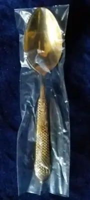 BYZANTINE GOLD ELECTROP Yamazaki Stainless 6 1/2" TEASPOON - nib