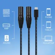 5m TYPE-C To Dual XLR 3-Pin USB-C Cable Audio Speakers Amplifiers Mobile Mixing