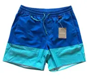 NWT Patagonia Hydropeak Volley Shorts Men’s Small Color Block Drawstring
