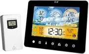 Weytoll Weather Station Indoor Outdoor Thermometer with Remote Sensors and Touch Color Screen Weather Thermometer Forecast Station with Sunrise Sunset Time and Tide Level