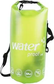 [rockible] Waterproof Dry Bag Dry Storage Bag 10L Women Men Roll Top Backpack Portable for Kayaking Travel Floating Swimming Canoe, Green