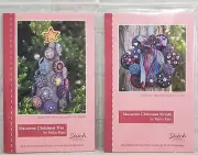 Lot of 2 - Macaroon Christmas Wreath Felted Wool Embroidery Reiko Kato Stitchery