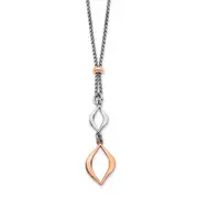 Sterling Silver & Rose-Tone W/1.5In Ext. Necklace