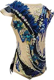 [Zagitova] Rhythmic Gymnastics Leotard for Girls Applique Handmade Women Competition One Piece Outfit Shiny Rhinestone