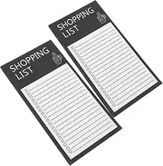 Generic Refrigerator Magnets Notepads 2pcs Shopping List Pad with Magnet Backing Stylish English Fridge Memo Pads