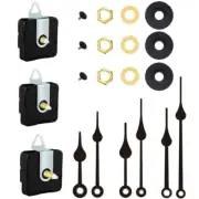 3Pcs Clock Movement Kits Quiet Quartzs Mechanism with Hands Set for Crafting