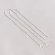 10Pcs Silver Plated Threader Earring Chains Pull Through Curved Hold 90mm