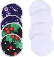 Ipetboom 9pcs Washable Breastfeeding Nursing Pads Set with Bag Includes Printed Solid Breast Mats Absorbent Portable and Comfortable for Moms The Go