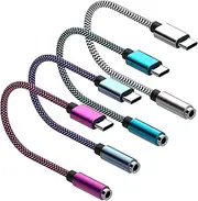 USB Type C to 3.5mm 4pack Female Headphone Jack Adapter: Type C to Aux Audio Cable Cord Compatible with Samsung Galaxy S22+ S21 Ultra S20 S10 S9 Note 20 10, Google Pixel 6 Pro/5/4/3/2