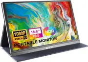 KYY Portable Monitor 15.6inch 1080P FHD USB-C, HDMI Computer Display HDR IPS Gaming Monitor w/Premium Smart Cover & Screen Protector, Speakers, for La
