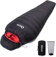 QEZER Summer Sleeping Bag, Ultralight Sleeping Bag, Small Pack Size with 600FP Down for Summer Camping, Trekking and Hiking Outdoor