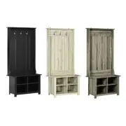 HOMCOM Hall Tree with Shoe Storage Bench Entryway Bench for Living Room