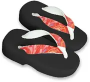Hajime(一歩) [One Step] [Hajime] Geta Clogs, Soft and Water Resistant, Made of Sponge, XXS Black/Gradeflower x Red, Gradeflower x Red (Gradeflower x Red/XXS), Gradiene Flower × Red, XXS(16.5cm)