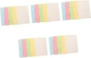 LALAFINA 5sets 6 Hole Punch A5 Paper Refills Lined Planner Inserts for Binder Budget Planner Notebook Supplies 100sheets*5