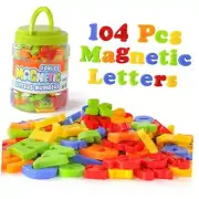 104PCS Magnetic Letters Numbers, Alphabet ABC 123 Fridge Magnets Medium