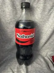 Share a Coke with Nathaniel 2025 Personalized Gift Coca~Cola Bottle 20oz Zero