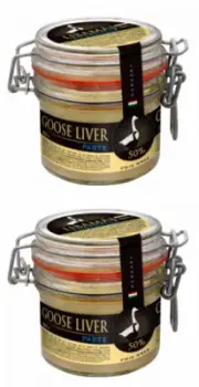 2x180g Hungarian Foie Gras, Goose liver pate, Made from 50% Fattened Goose Liver