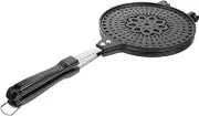 FELTECHELECTR Waffle Baking Tool Non Stick Egg Roll Mold for Ice Cones Pancake Pan Kitchen Accessory with Wear Resistant Bottom and Non Slip Handle
