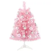 24''/2FT Small Mini Pink Christmas Tree,Tabletop Prelit Artificial Xmas Trees...