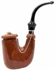 Brebbia "Oom Paul" Ambra Finsh Handmade Briar Pipe with Briar Cap
