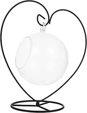 POPETPOP 1Set Hanging Plant Bracket with Heart Shaped Iron Rack Ball Micro Landscape Bottle Hanger Ornament Display Stand for Home Decor and Desk Organization