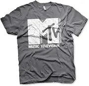 [MTV] Officially Licensed Cracked Logo Mens T-Shirt (Dark Grey)