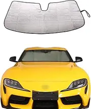 Windshield Sunshade Fit for Toyota Supra GR A90 A91 MK5 2019-2022, Folding Car Sun Shade for Front Window, Auto Sun Protection Visors Blocks UV Rays and Keeps Vehicle Cool, 1 PCS