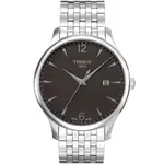 TISSOT 天梭 官方授權 TRADITION 復刻大三針腕錶 送禮推薦-鉛灰/42MM T0636101106700