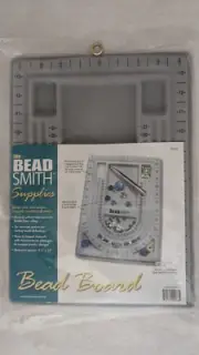 The Bead Smith Bead Board Grey Flocked, 3 U-Shaped Channels, 6 Recessed Sections