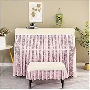 Grand Piano Cover, Piano Cover Upright Piano Dust Cover, Solid Color Simple Piano Cover Hollow Lace Piano Dust Cover, All-Inclusive Piano Cover Stool Cover, Multi-Color Optional (Color : Pink, Size