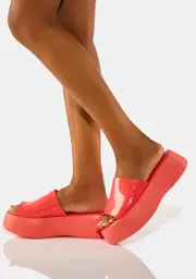 [Melissa] Pink Platform Slide Sandals