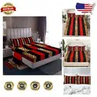 King Size Bedding Set - 4pcs Deep Pocket Sheets with Animal Prints & Stripes