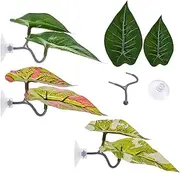 Betta Leaf Hammock, Decorative Aquarium Betta Bed, ABS Material, Guppy Breeding Resting Habitat, Set of 4 Fish Tank Decorations, Ideal for Spawning & Relaxation, 4 Inches Green