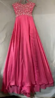 Madeline Gardner Paparazzi Womens Formal Dress 7/8 Pink NWT Rhinestone