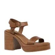 BLOOMED TAN PLATFORM HEELS