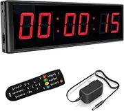 BTBSIGN 2.3'' 6Digits LED Wall Clock Digital Countdown Timer with Remote